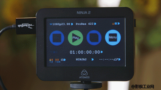 手把手教你C100连接Atomos Ninja 2,以及记录仪参数设置后达到成像的效果