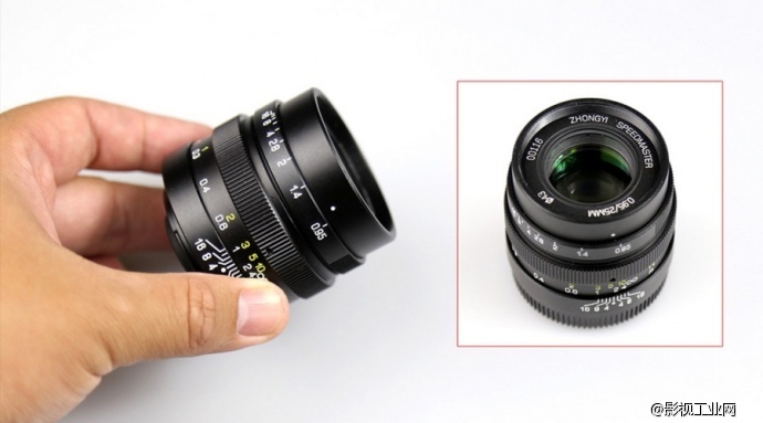 中一光学发布全球最轻f/0.95光圈镜头