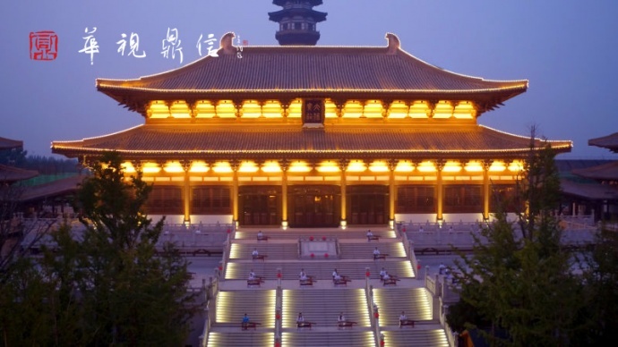 廊坊微电影拍摄百人古筝演凑现场-华视鼎信传媒