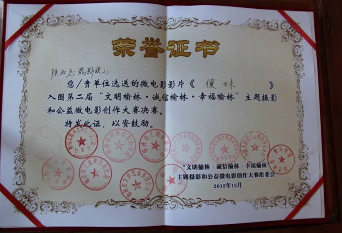 微电影《傻妹》于2014年在大陆发行 (荣获入围作品)