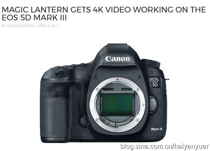 5D3上魔灯能拍4K?