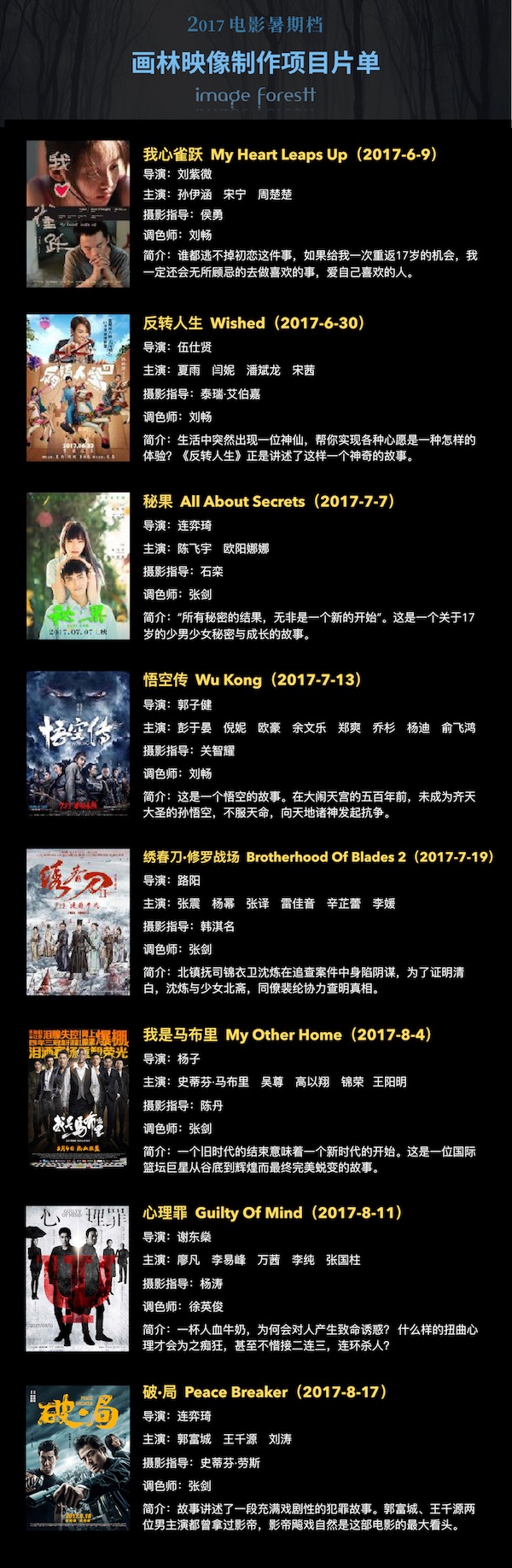 画林映像 缤纷暑期 精彩呈现 精品荟萃 华丽登场