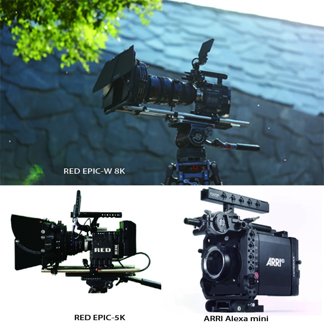 摄影机:red epic-w 8k,red epic-5k,arri alexa