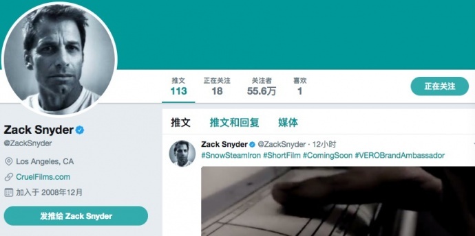 《正义联盟》导演扎克·施耐德经丧女之痛后,携黑暗系短片回归