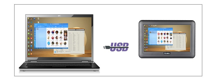 富威德feelworld 视瑞特 SEETEC 7寸USB液晶显示器电脑外接显示器 炒股办公监视器 笔记本伴侣 只需要一条USB数据线 无需电源,VGA等其他接口。